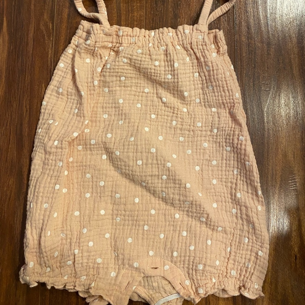 Toddler Baby Girl 24 month pink polka dot romper & headband Pl Baby